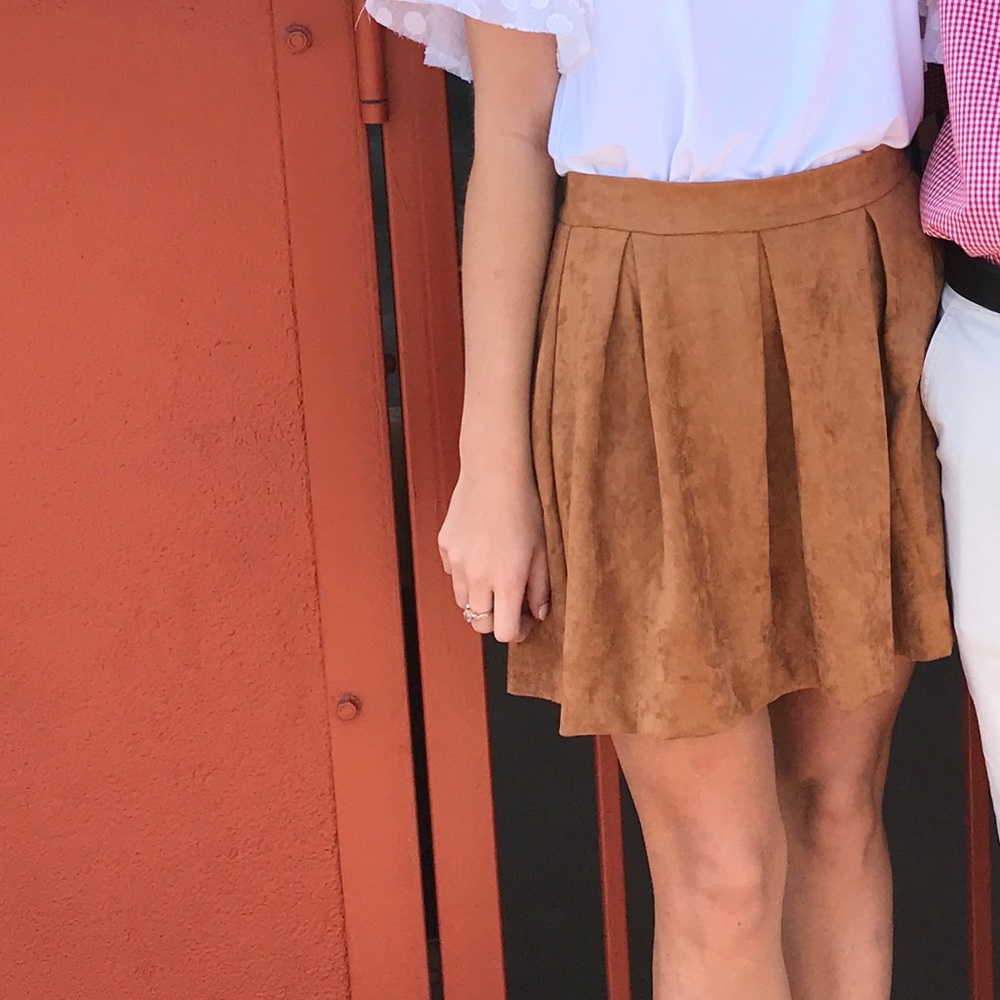 Tan suede skirt